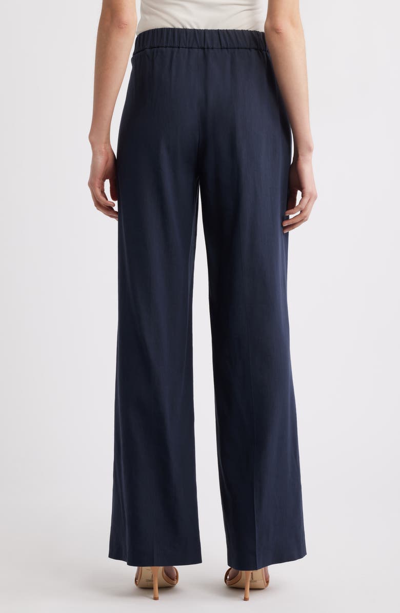BOSS Linen Blend Flare Pants, Alternate, color, Sky Captain