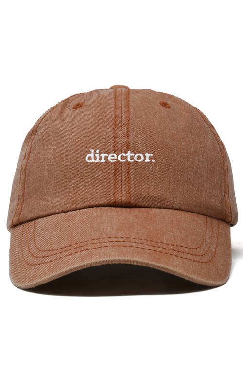 Shop Dalix Director Embroidered Low Crown Cap In Washed Orange