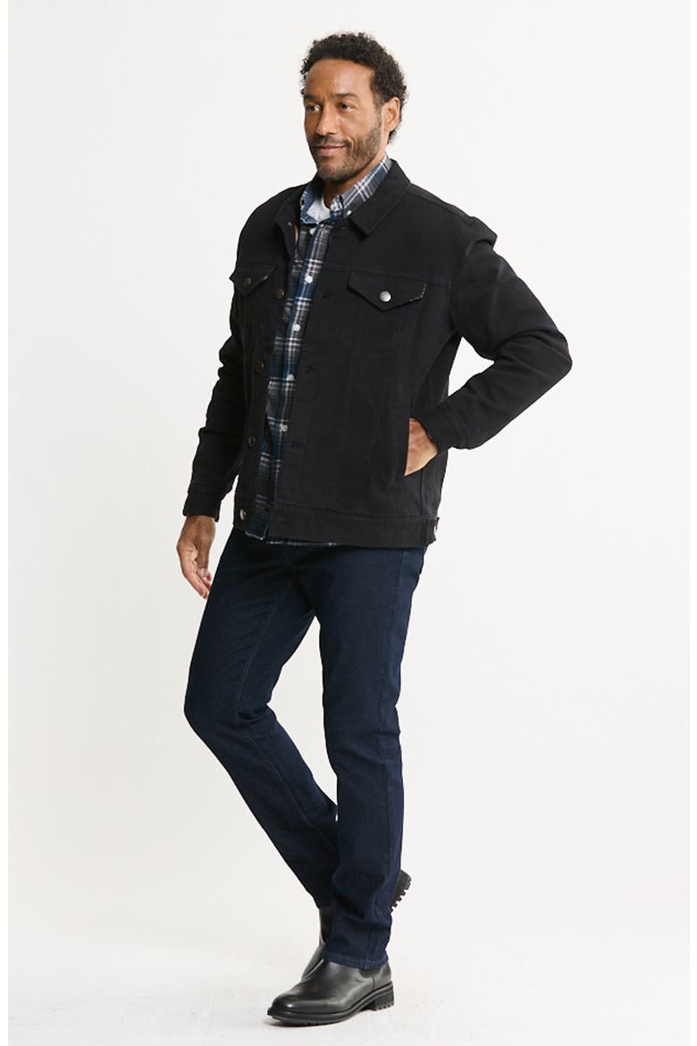 Lined Bull Denim Trucker Jacket, Alternate, color, BLACK