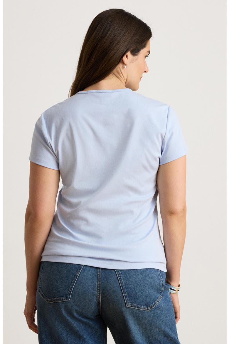 Refined Stretch Cotton Top, Alternate, color, ICY BLUE