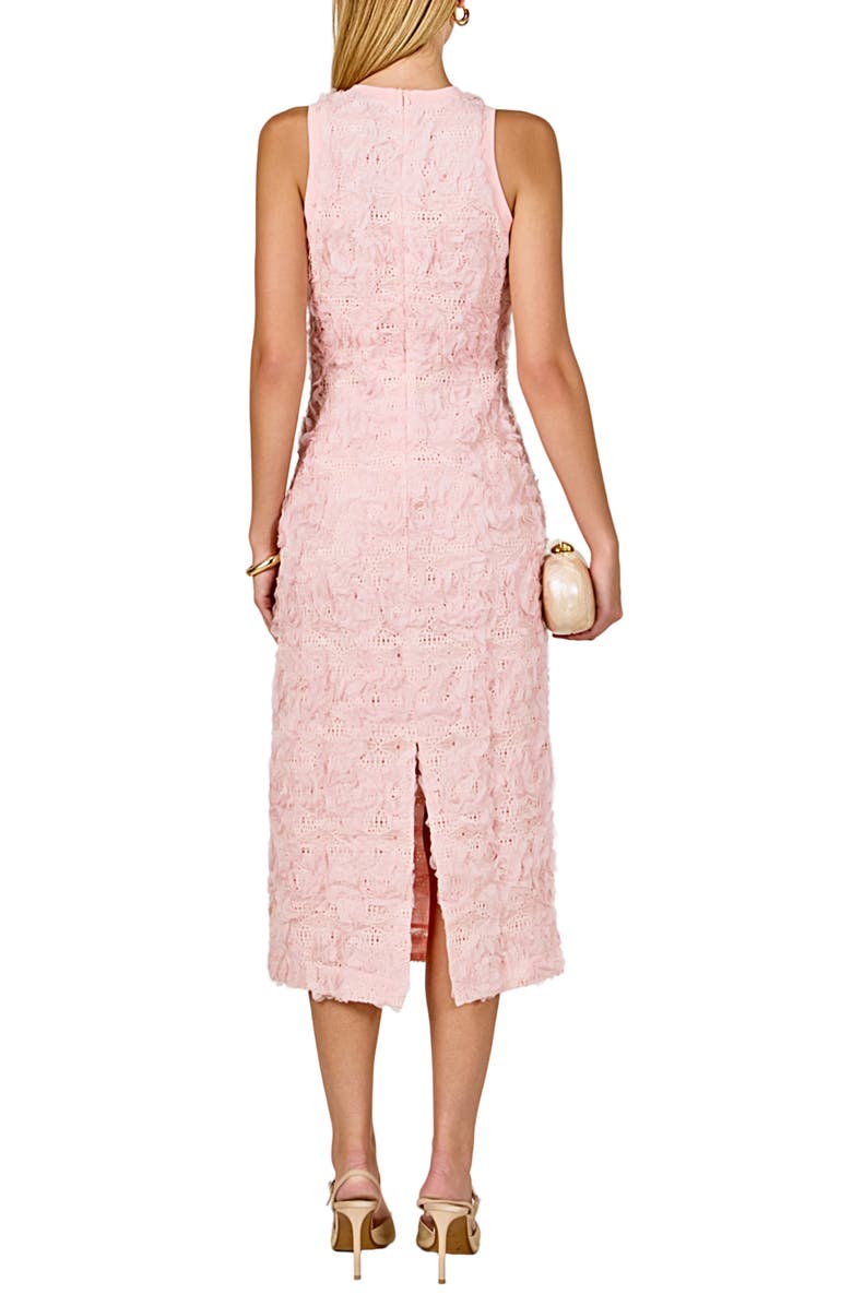 Endless Rose Floral Appliqué Sleeveless Midi Dress, Alternate, color,