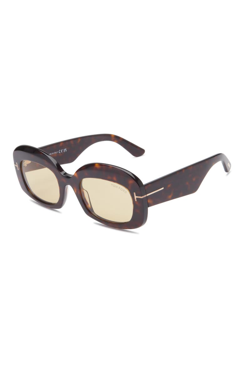 53mm Square Sunglasses, Alternate, color, DARK HAVANA / BROWN
