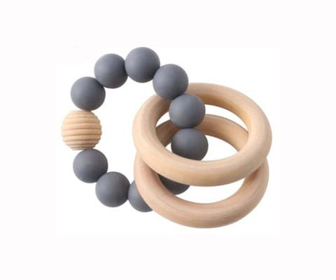 Silicone Beaded Teether Bangles for Babies