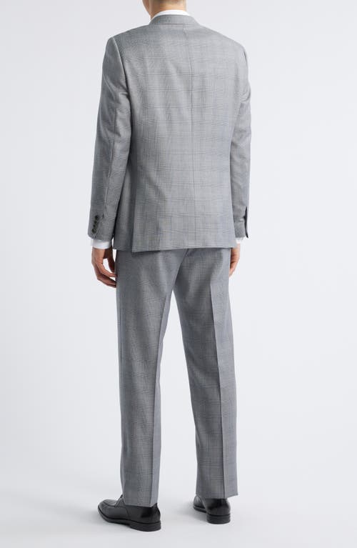Heritage Gold Classic Fit Super 130s Grey Plaid Wool Suit In Gray