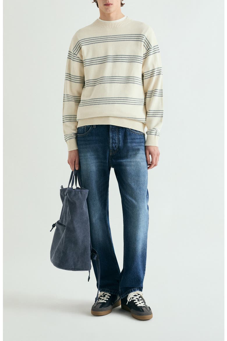 Retro Striped Sweater, Alternate, color, Offwhite