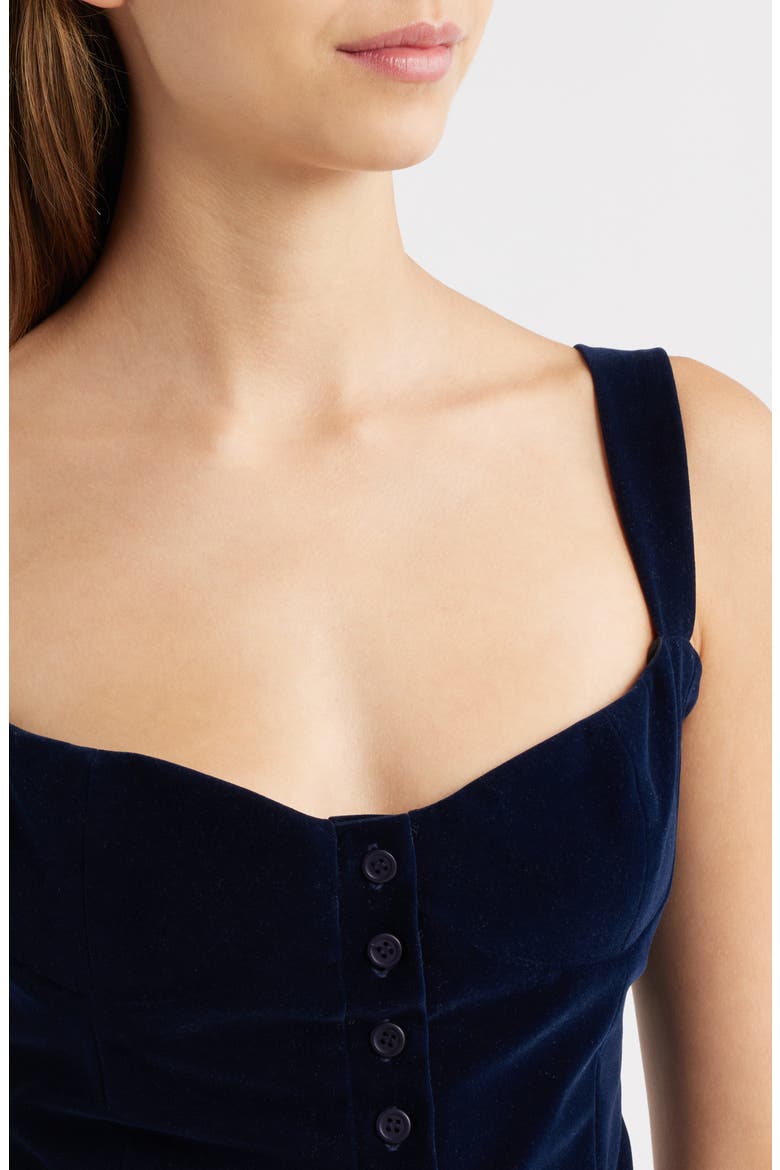 Julie Velveteen Corset Top, Alternate, color, NAVY