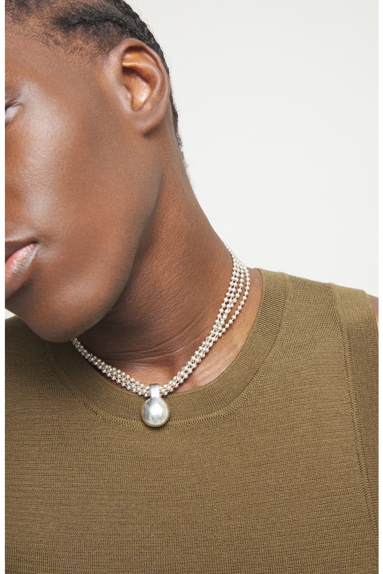 Silver Threads and Large Dials Necklace, Alternate, color, Silver