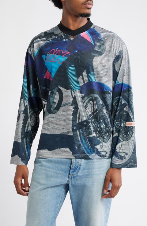 Marseille Boxy Moto Mesh Jersey Top