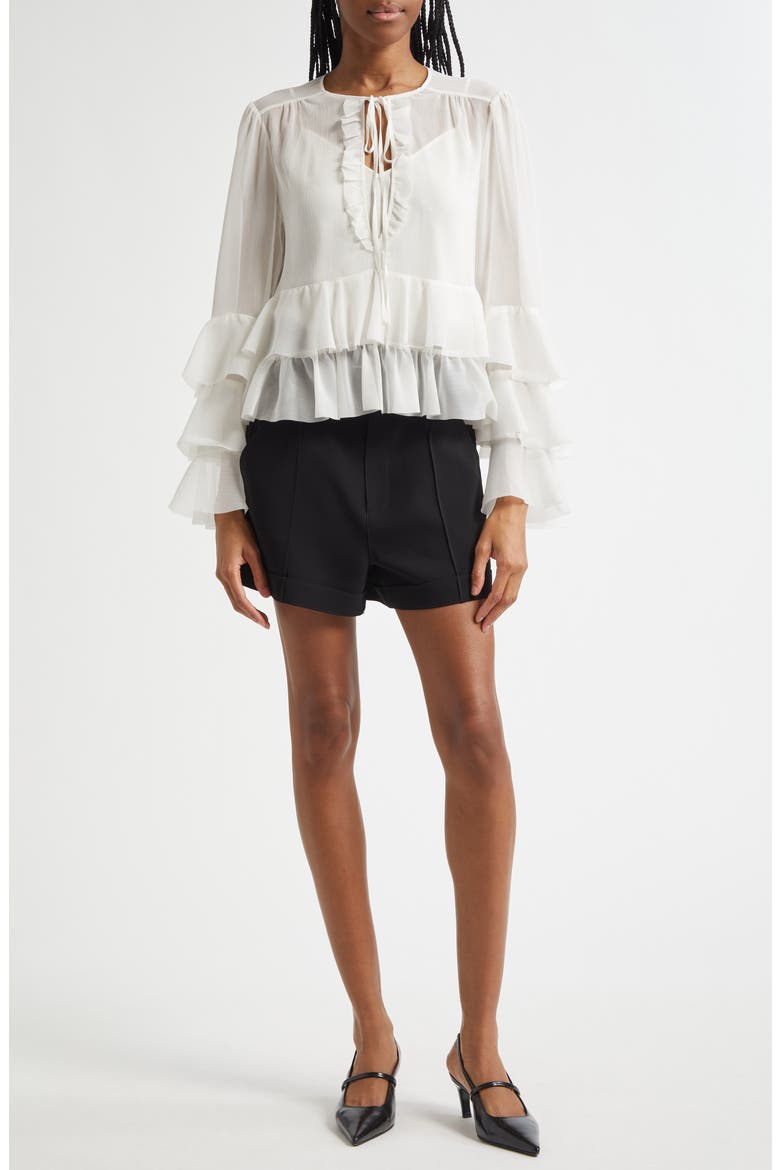 Aldi Belted High Waist Shorts, Alternate, color, BLACK