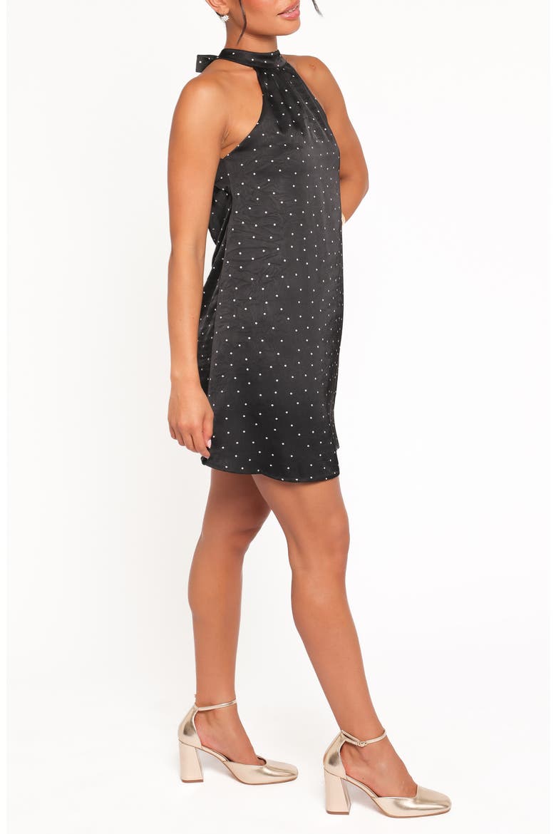 Gabrielle Polka Dot Halter Minidress, Alternate, color, BLACK POLKA DOT