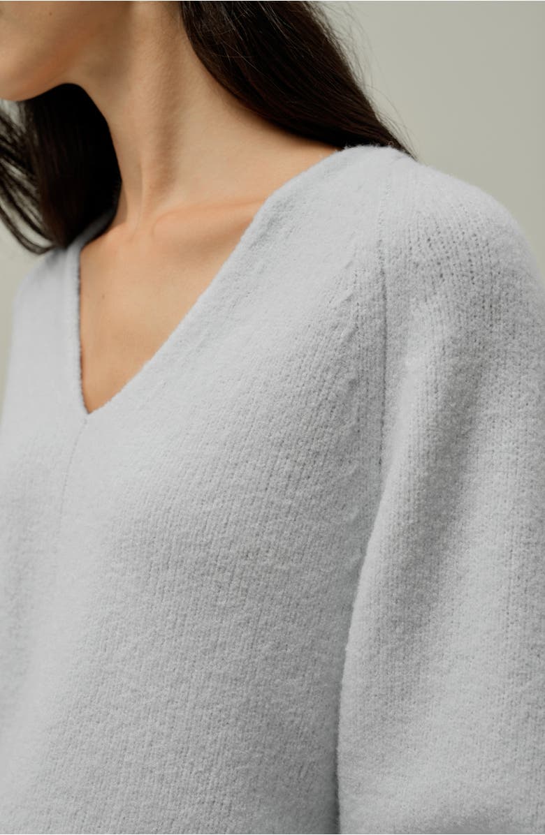 Lilysilk Bouclé Knit Silk-cashmere Sweater, Alternate, color, Ice