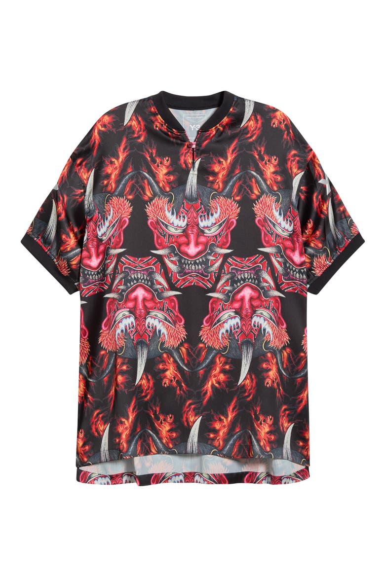 Satin Yaksha Graphic Jersey Polo, Alternate, color, RED MULTI