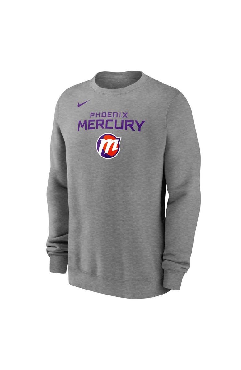 Nike Unisex  Nike Gray Phoenix Mercury Wordmark Stacked Sweatshirt, Main, color, Gray