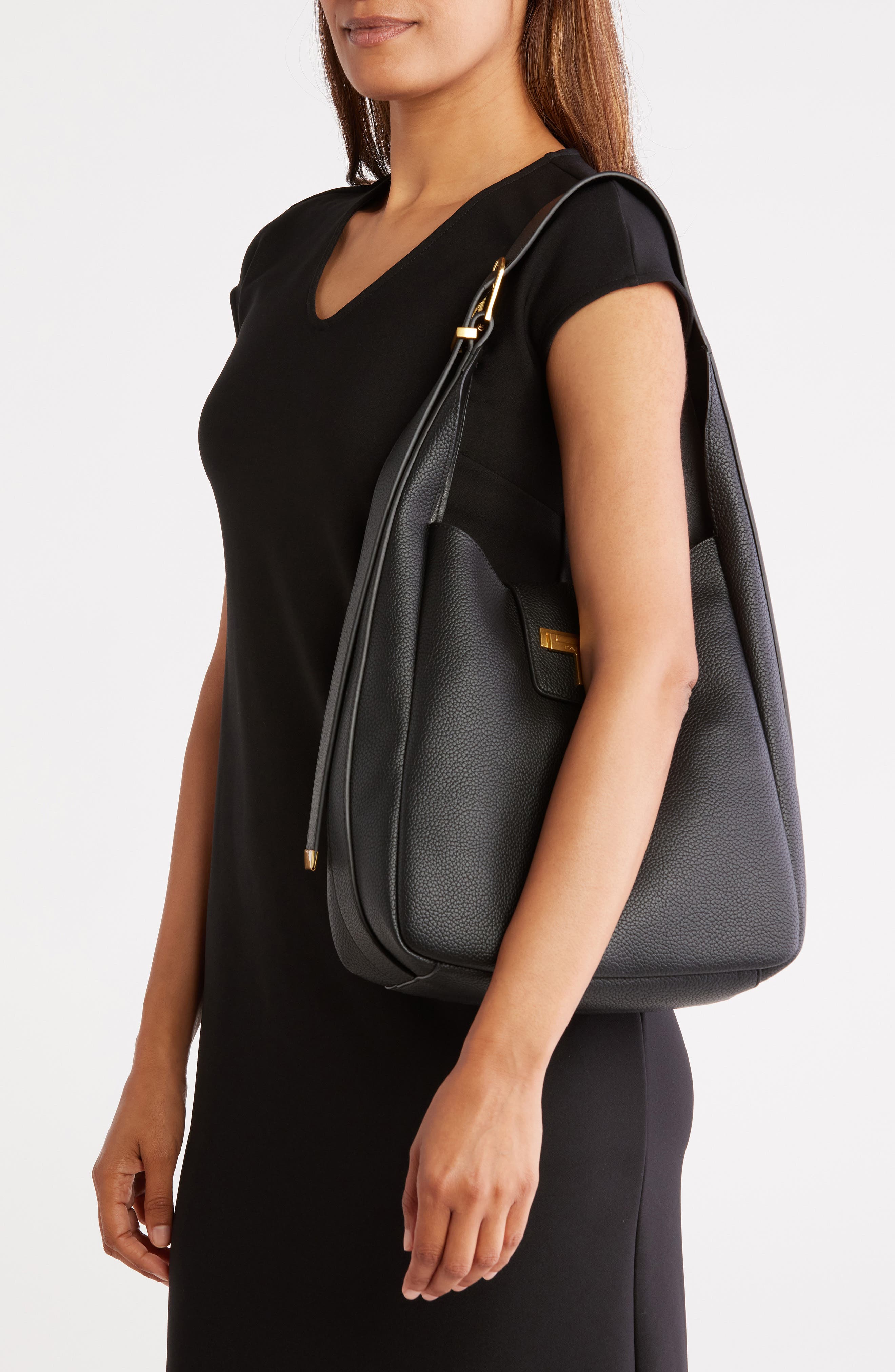 T Tahari Belt Detail Shoulder Bag, Alternate, color, 