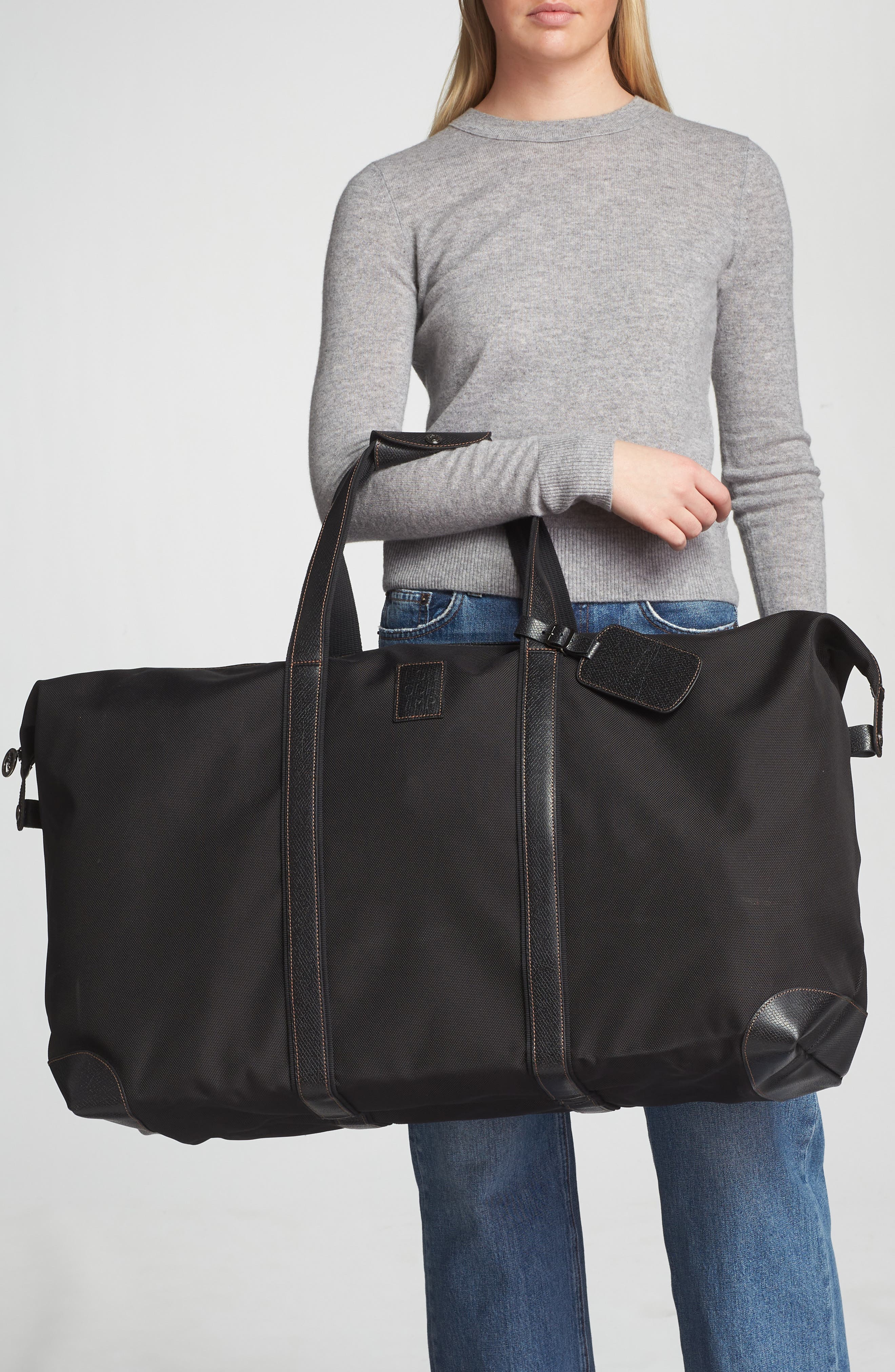 Longchamp Boxford Canvas & Leather Travel Bag, Alternate, color, 