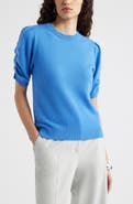 Nordstrom Ruched Short Sleeve Cashmere Sweater