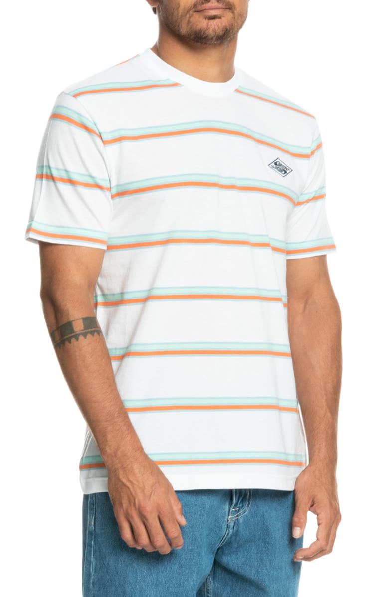 Quiksilver Mystery Point Stripe Organic Cotton T-Shirt, Alternate, color,