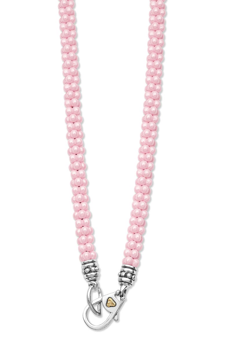Pink Caviar Ceramic Beaded Necklace, Alternate, color, PINK