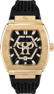 PHILIPP PLEIN The Hexagon Phantom Silicone Strap Watch, 44mm x 56.2mm