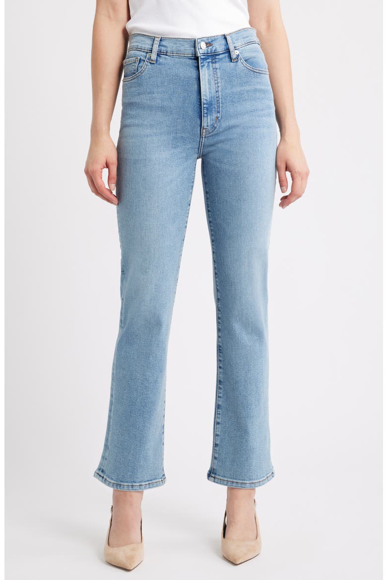 Le Sleek High Waist Ankle Straight Leg Jeans, Main, color, RIPPLE