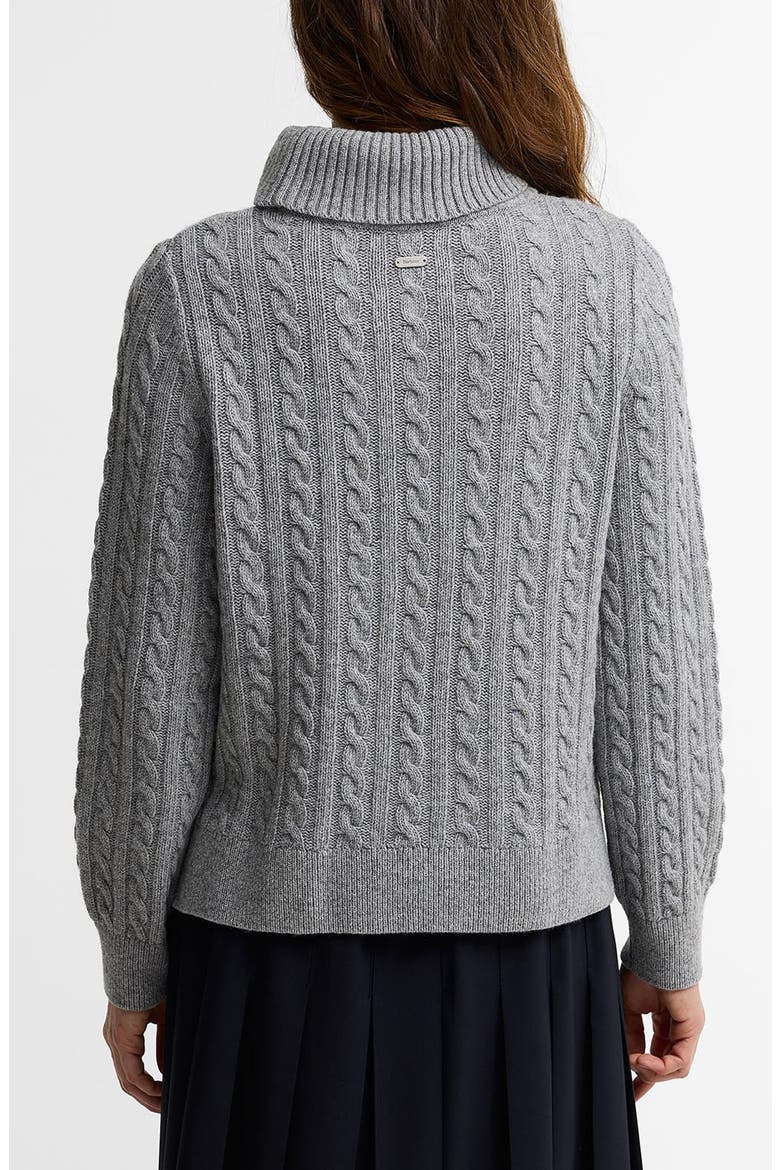 Ambleside Cable Knit Turtleneck Sweater, Alternate, color, GREY MARL