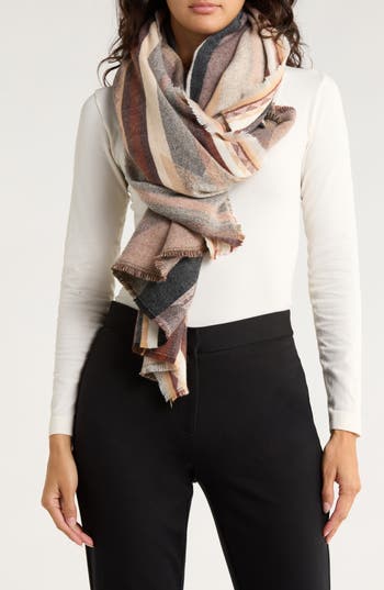Vince Camuto Southwestern Blanket Scarf In Brown