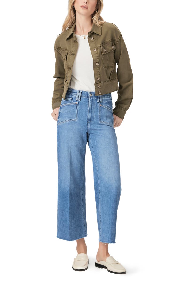 PAIGE Cerra Crop Utility Jacket, Alternate, color, Vintage Military Green