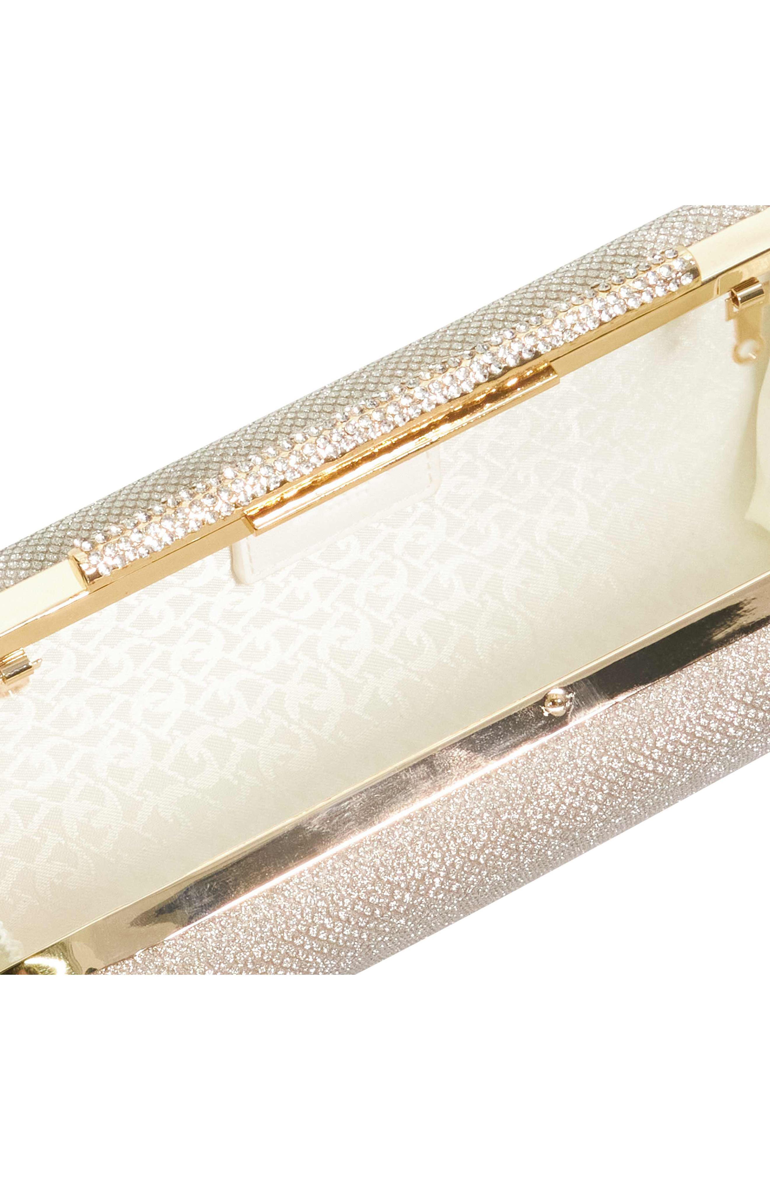 Body Faux Leather Frame Clutch, Alternate, color, GOLD