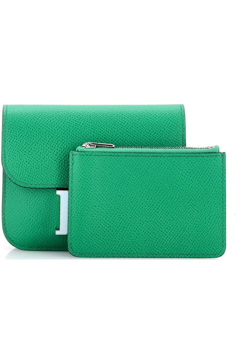 Pre-Owned Hermes Constance Slim Wallet Epsom, Alternate, color, Vert Jade