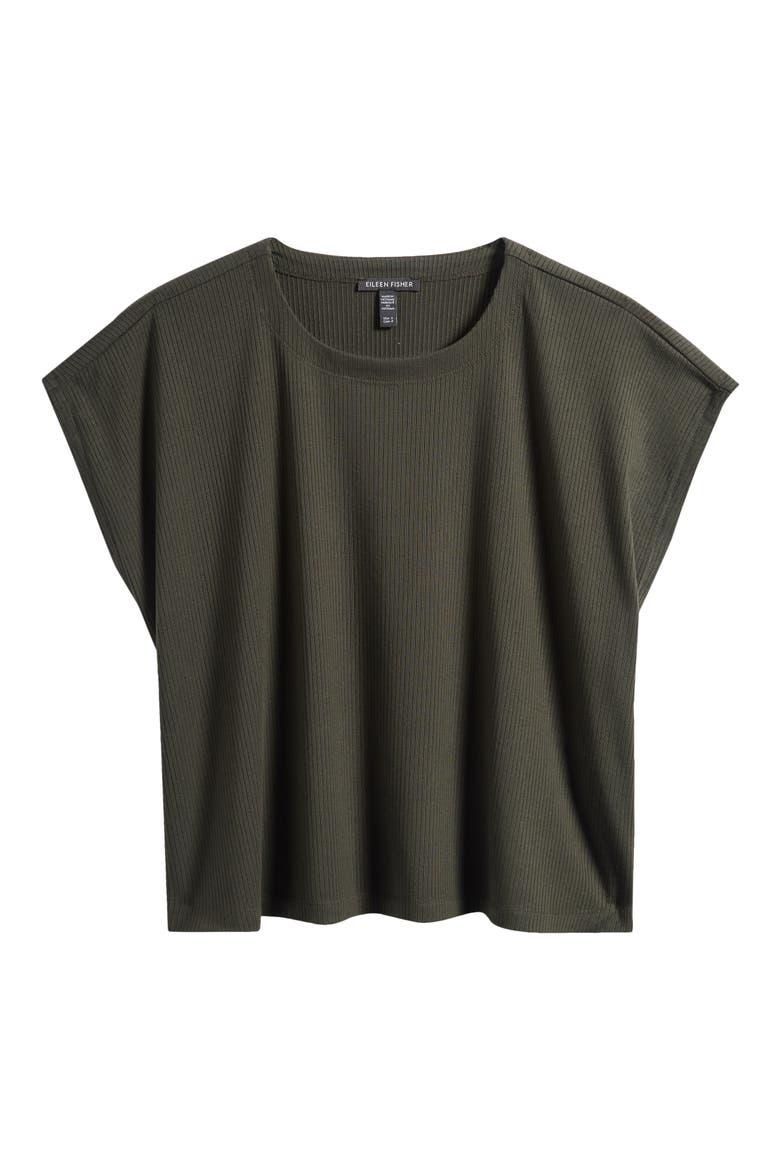 Crewneck Rib Top, Alternate, color, SEAWEED