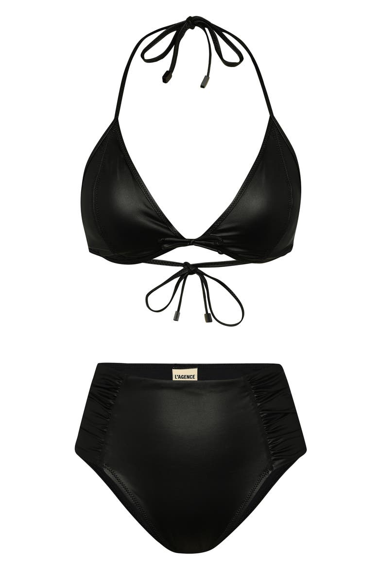 bikina　L Annabelle Luxe Underwire Faux Leather Bikini Top (Women) | Nordstrom