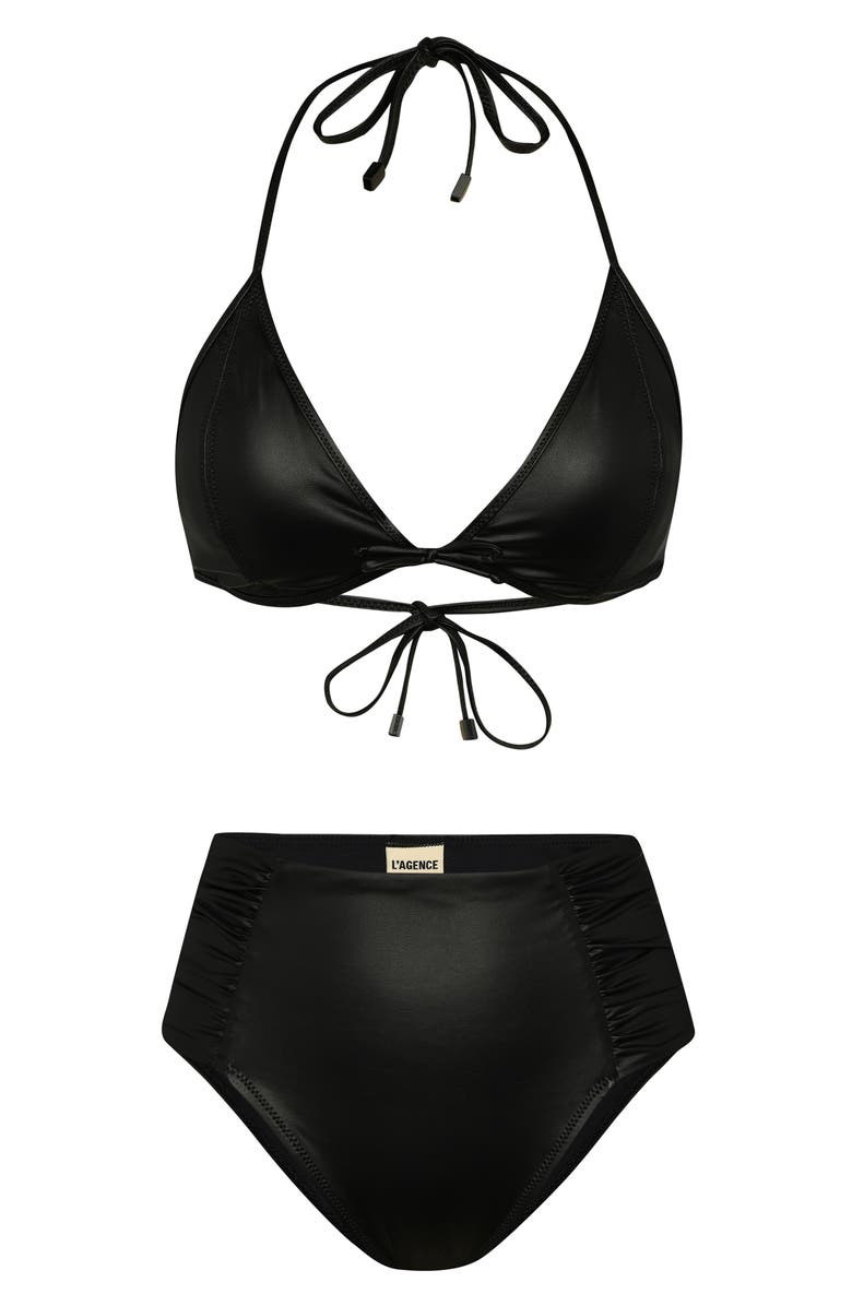 Annabelle Luxe Underwire Faux Leather Bikini Top