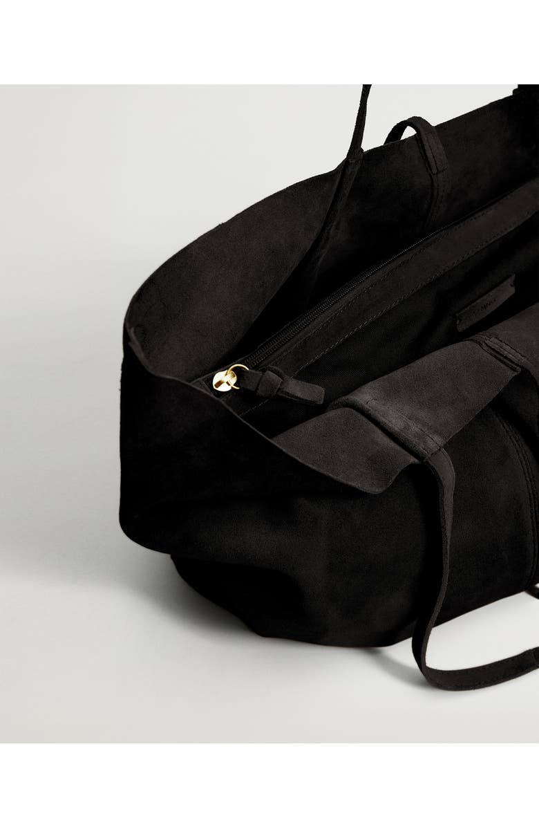 MANGO Leather Shopper, Alternate, color,