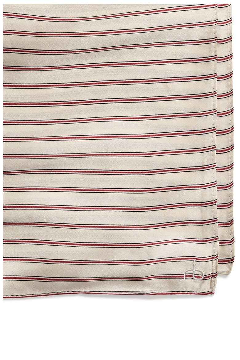 Gail Stripe Silk Scarf, Alternate, color, IVORY BURGUNDY