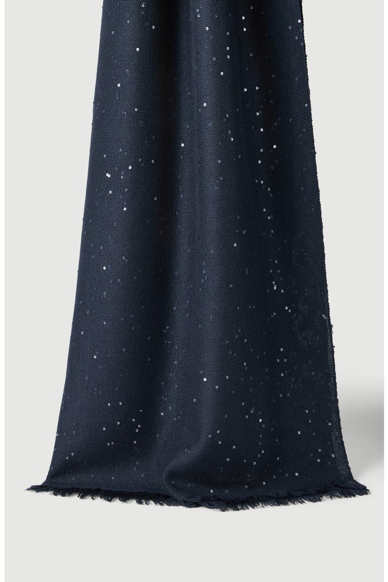 Cashmere and silk Diamond yarn scarf, Main, color, Blue