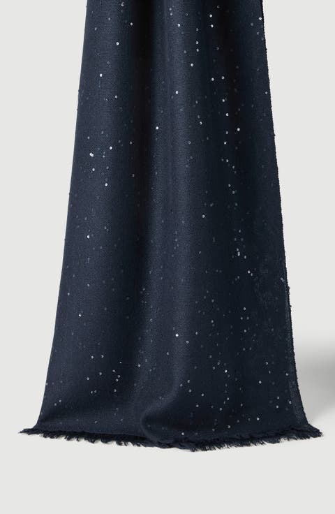 Cashmere and silk Diamond yarn scarf
