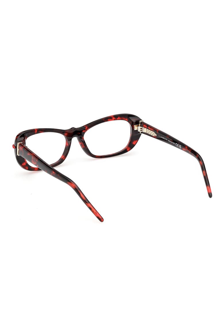 53mm Geometric Optical Glasses, Alternate, color, RED HAVANA