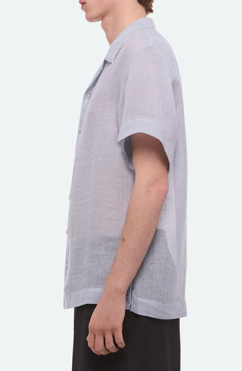 Helmut Lang Relaxed Linen Camp Shirt, Alternate, color, Pacific