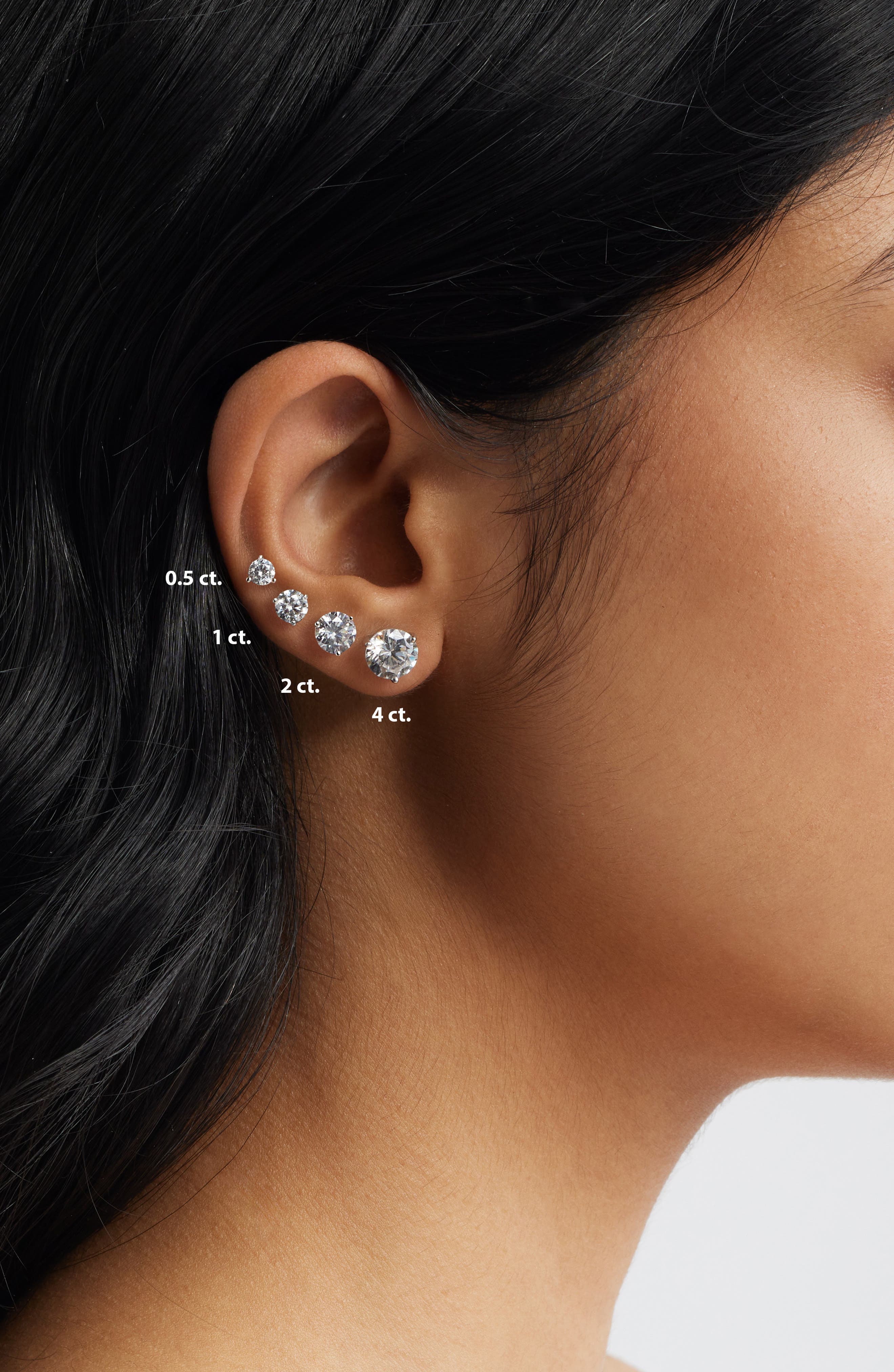 Женские аксессуары Nordstrom Gift Boxed Cubic Zirconia Stud Earrings - 3ct. — фото 6