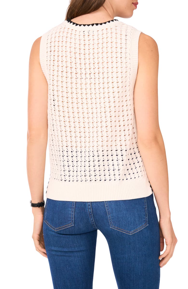 Halogen<sup>®</sup> Pointelle Sleeveless Sweater, Alternate, color, New Ivory