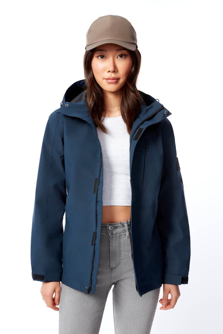 Tahsis - Plus Size Lightweight Waterproof Shell Rain Jacket, Main, color, Blue