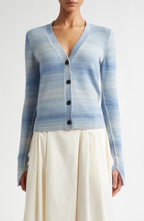 Space Dye Stripe Slim Fit Featherweight Cardigan