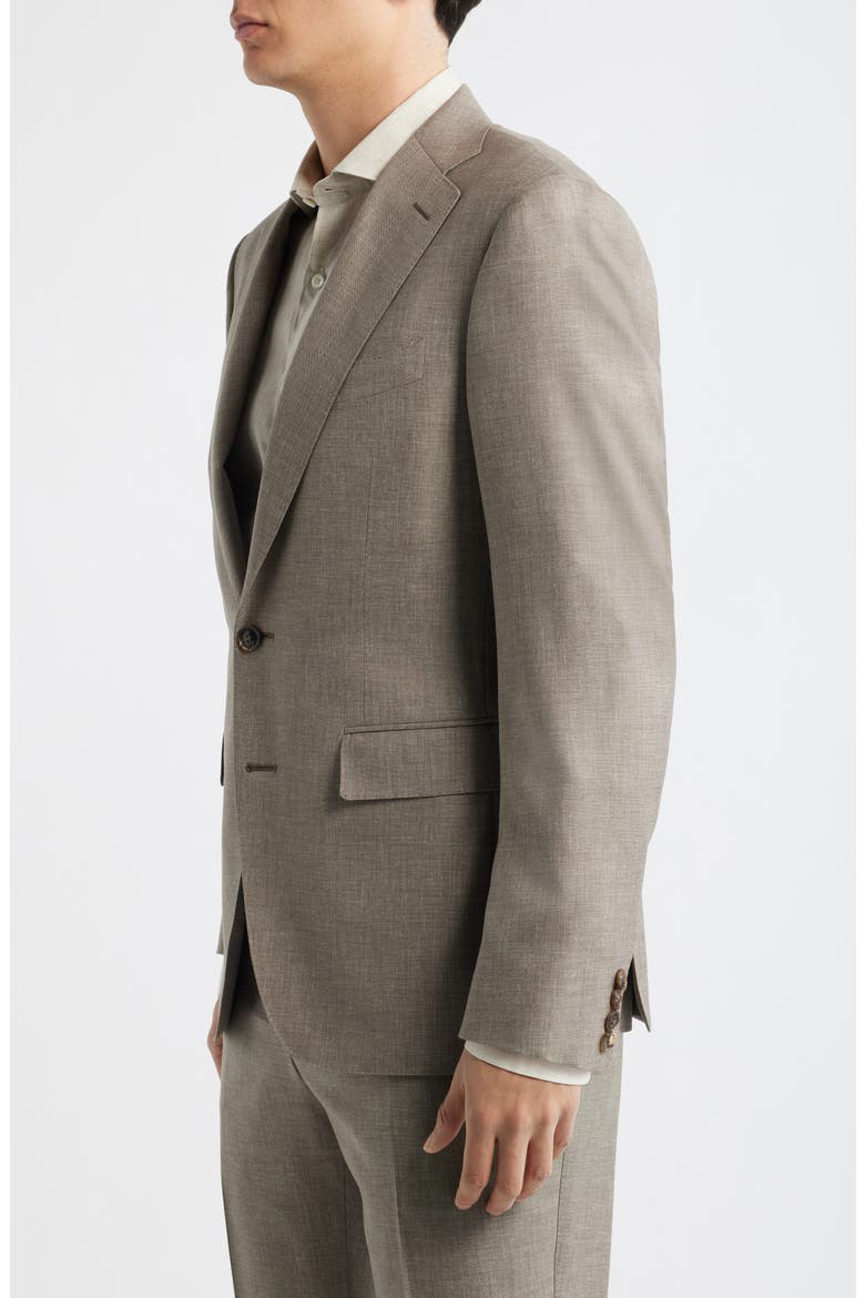 Capri Trim Fit Light Brown Mélange Super 150s Wool Suit, Alternate, color, LIGHT BROWN