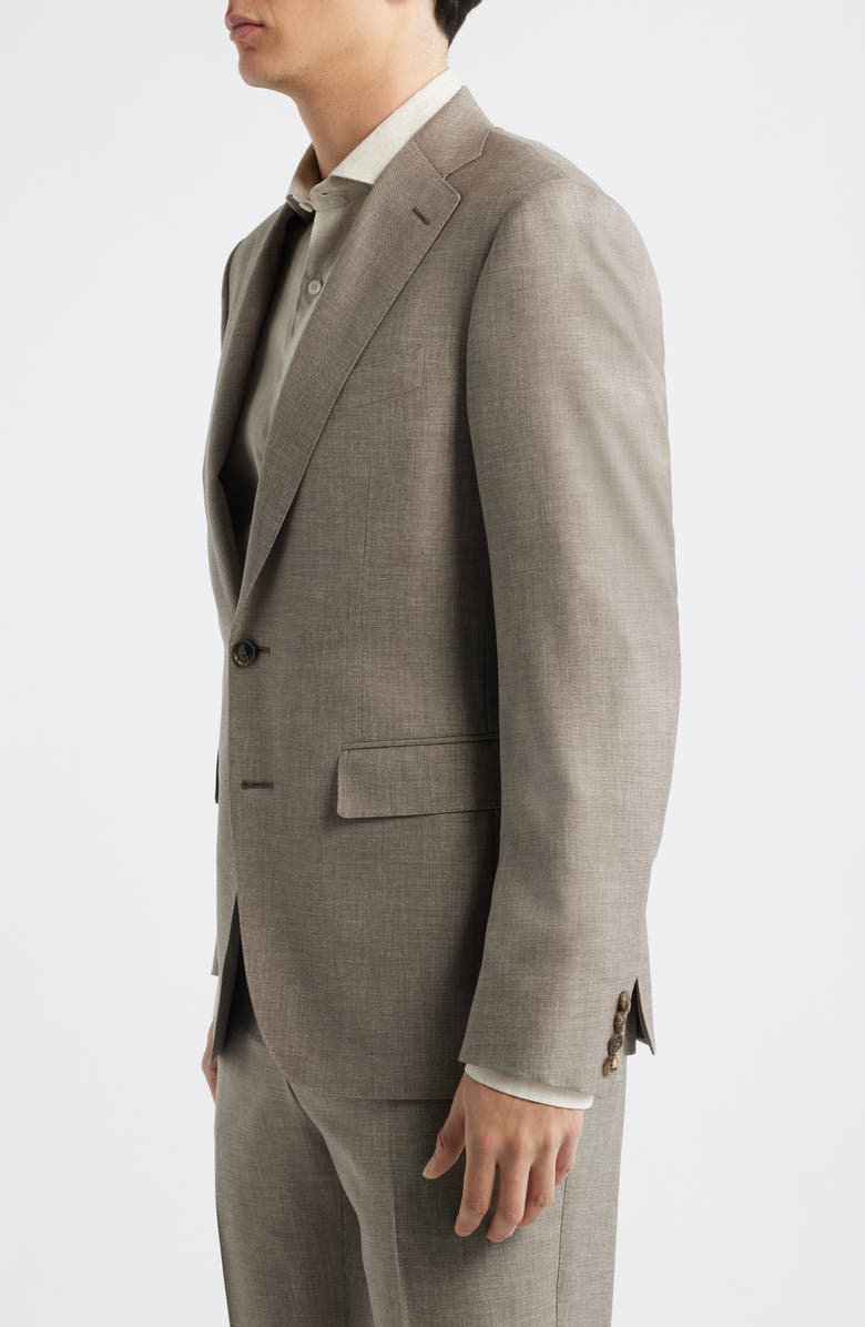 Canali Capri Trim Fit Light Brown Mélange Super 150s Wool Suit, Alternate, color, Light Brown
