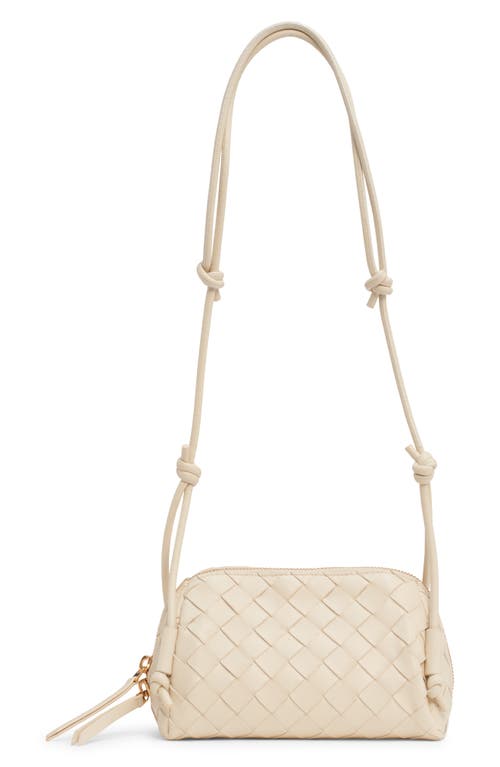Bottega Veneta Mini Concert Intrecciato Leather Crossbody Bag In Gold