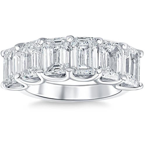 Bliss Diamond 6ct Tw Emerald Cut Diamond Ring U Prong Lab Grown 14k Or Gold In 14k White Gold