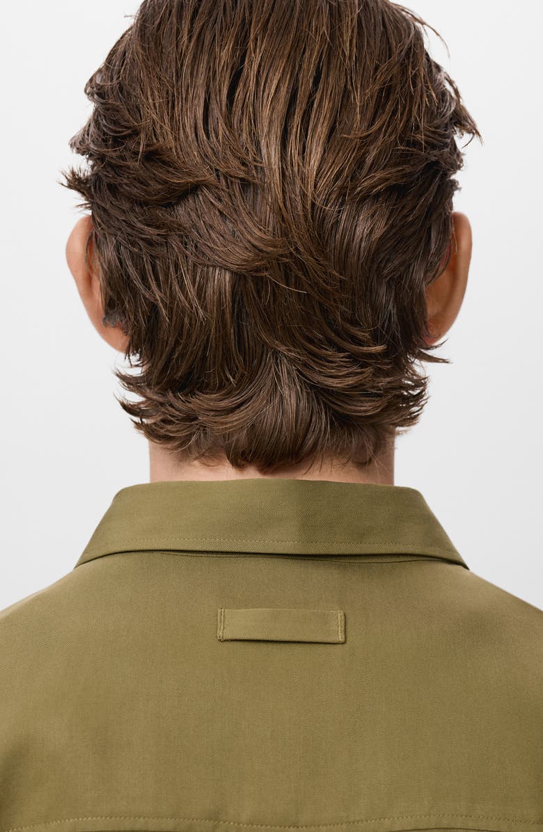 MANGO Relaxed Fit Button-Up Shirt, Alternate, color, Olive Green