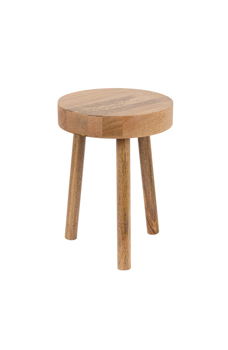 Storied Home Round Mango Wood Stool, Natural, Main, color, Natural