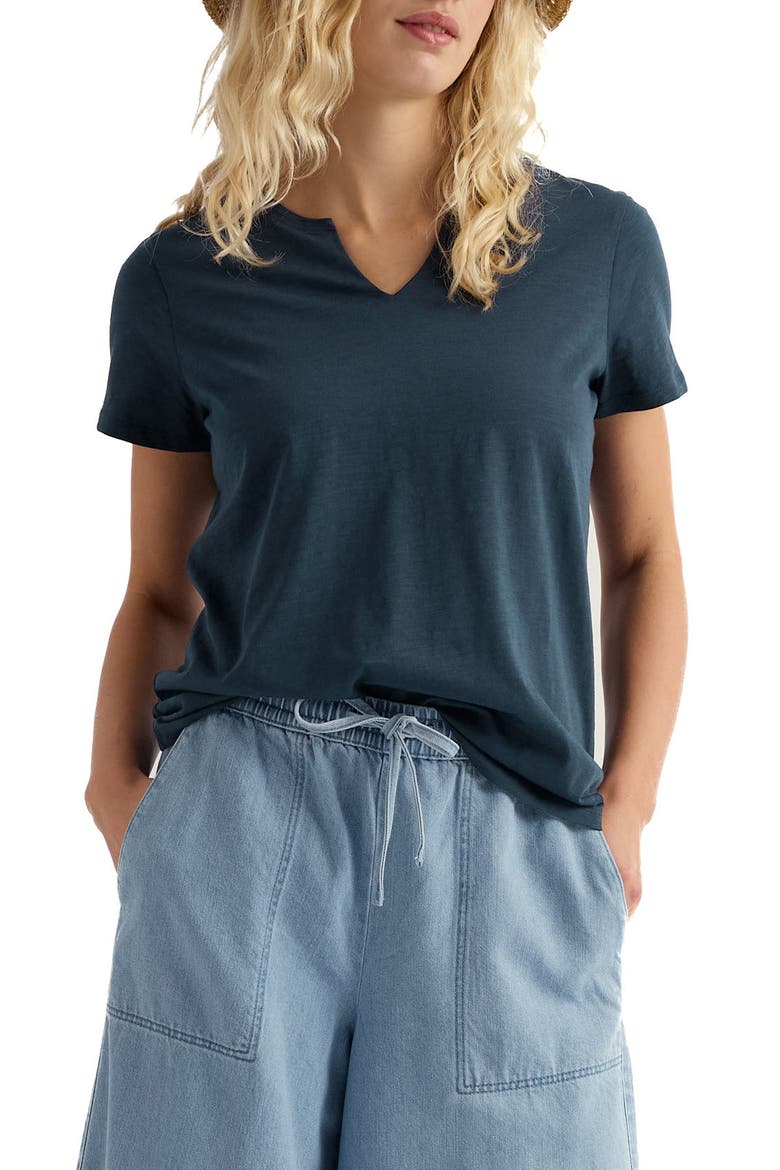 Kellow V-Neck Organic Cotton T-Shirt, Main, color, MARITIME
