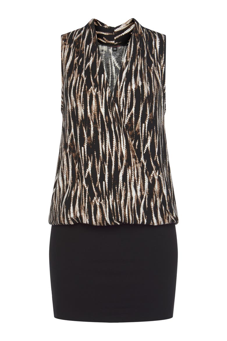 2-In-1 Printed Dress, Alternate, color, Black Printed
